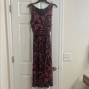 Nicole Miller Black and Red Floral jumpsuit